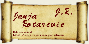 Janja Rotarević vizit kartica